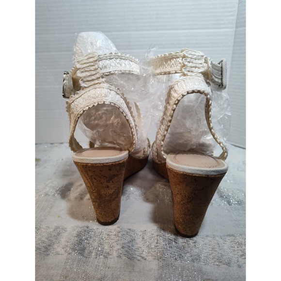 Crochet Wedge Sandals With Ankle Strap By Impo with box Size 10M - Picture 7 of 14